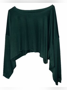 Urban Outfitters Emerald Green Long Sleeve Cropped Top